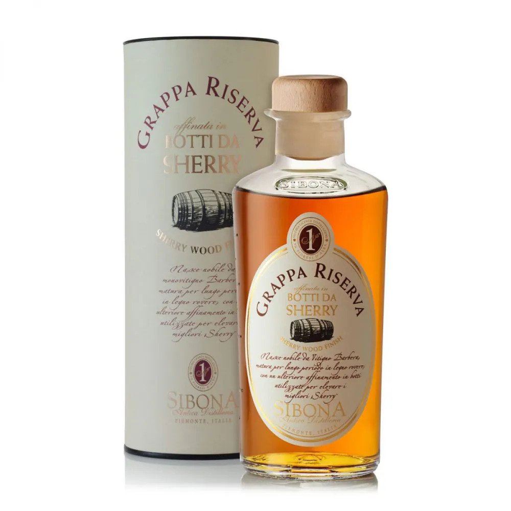 bottiglia grappa sibona riserva botti da sherry