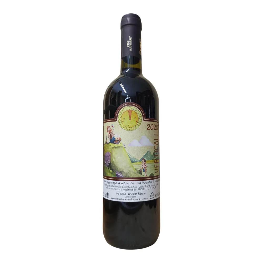 bottiglia vino rosso verticale valcamonica vendita online