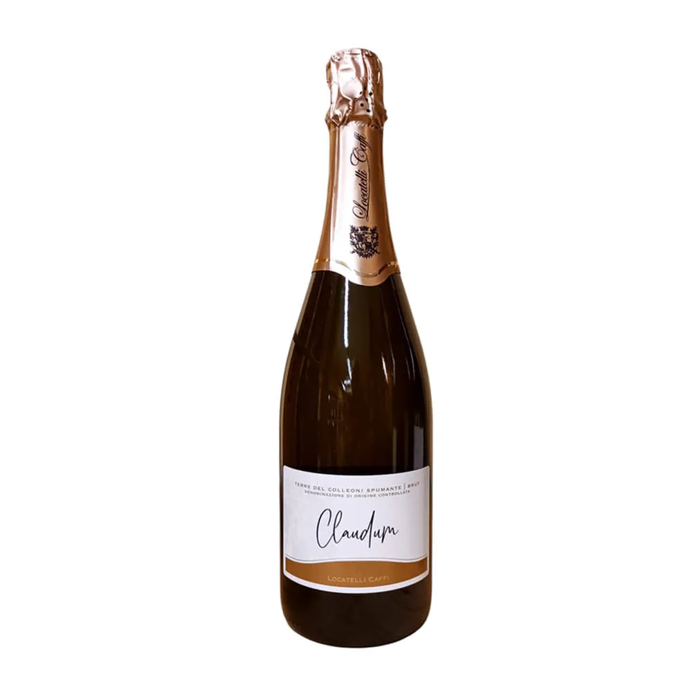 bottiglia spumante brut claudum locatelli caffi